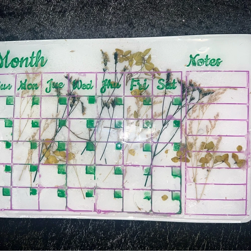 MILKLY FLORAL FLOWS - Stay Organized in Style with Our Resin Monthly Calendar!